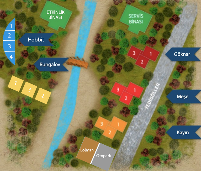 Hindiba Doğa Evi Oda Konumları